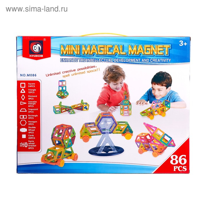Конструктор магнитный «Мини магический магнит», 86 деталей Конструктор магнитный «Мини магический магнит», 86 деталей