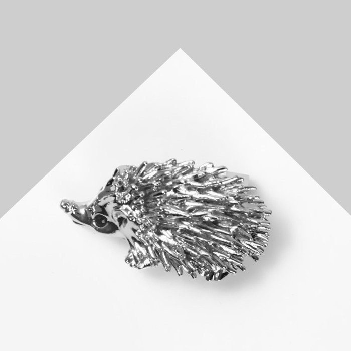 Брошь Брошь "Ёжик" счастье, цвет серебра