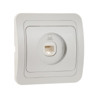 Розетка компьютерная одноместная Luazon Lighting "Орион", скрытая, серебристая Розетка компьютерная одноместная Luazon Lighting "Орион", скрытая, серебристая