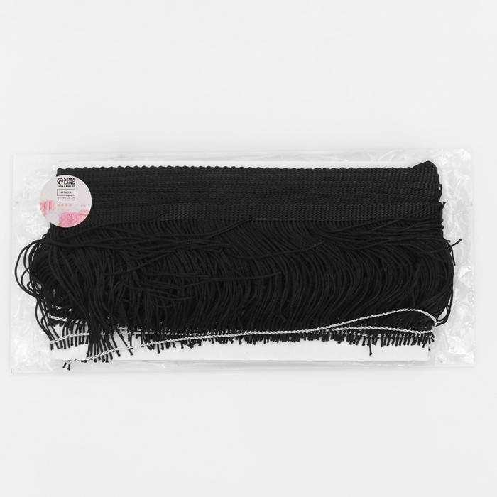 Тесьма декоративная &laquo;Бахрома&raquo;, 10 см, 5 &plusmn; 0,5 м, цвет чёрный