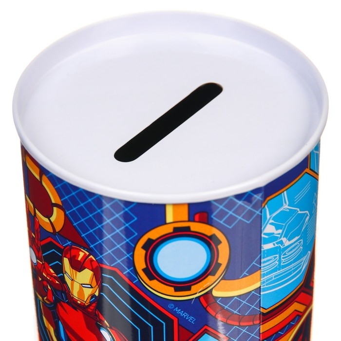 Копилка металлическая, 6,5 см х 6,5 см х 12 см "Первый миллион", Мстители