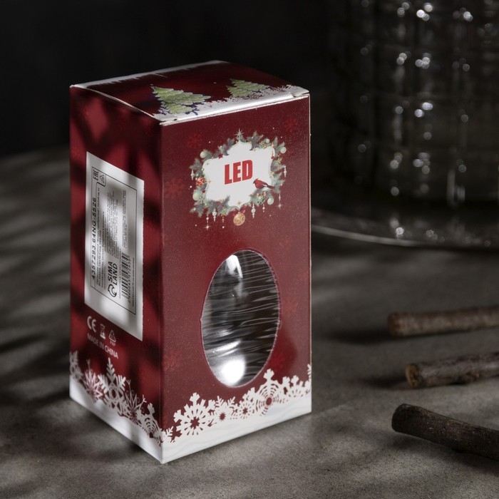 Светодиодная фигура &laquo;Серебристый фонарь&raquo; 8 &times; 12 &times; 6 см, пластик, батарейки AG13х3 (в комплекте), свечение тёплое белое