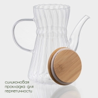 Чайник заварочный стеклянный с бамбуковой крышкой BellaTenero &laquo;Эко. Восток&raquo;, 800 мл, 18&times;11,5&times;17 см
