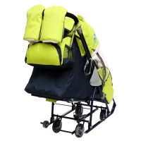 Санки-коляска &laquo;Наши детки 5-1&raquo; с жирафом, цвет лимонный