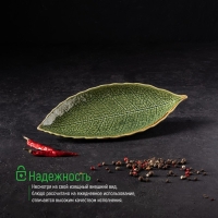 Блюдо керамическое сервировочное &laquo;Дендрарий&raquo;, 26&times;10,5&times;1,5 см, цвет зелёный