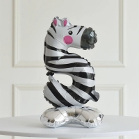 Шар фольгированный 24" &laquo;Цифра 5&raquo; на подставке, зебра