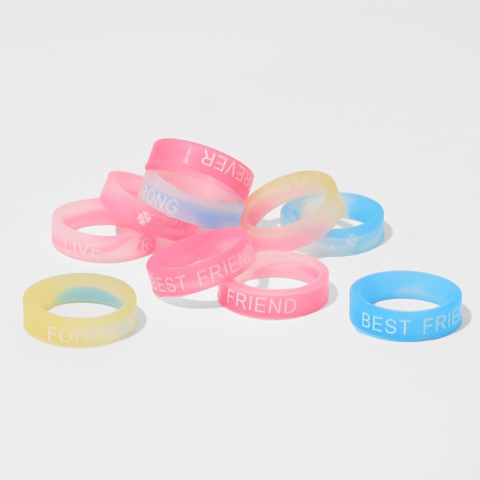 Силиконовое кольцо «Светоотражающее», набор 10 шт., цвет МИКС Силиконовое кольцо «Светоотражающее», набор 10 шт., цвет МИКС