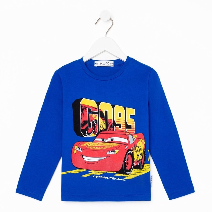 Футболка с длинным рукавом "Тачки", Disney, рост 122-128, синий