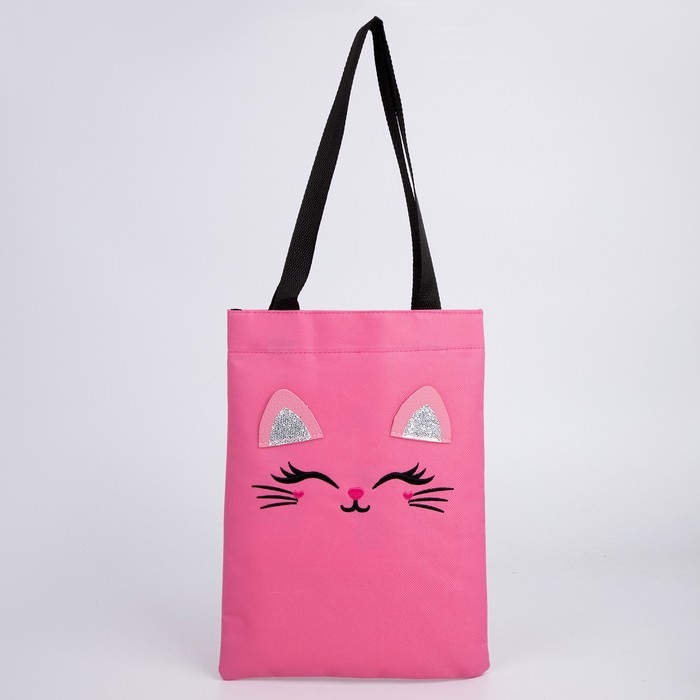 Шопер детский для девочки с допиками &laquo;Котейка&raquo;, 32х23см