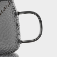 Кружка стеклянная с крышкой и ложкой Magistro &laquo;Диамант&raquo;, 450 мл, цвет серый