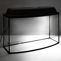 Аквариум "Телевизор" с крышкой, 55 литров, 63 х 25 х 36/41 см, беленый дуб