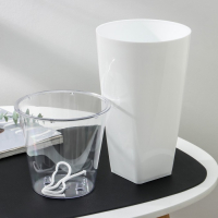 Кашпо для цветов со вставкой &laquo;Грейс&raquo;, 2,7 л (1,5 л), цвет белый