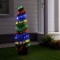 Гирлянда &laquo;Конский хвост&raquo; 10 нитей по 1 м, серебристая нить, 100 LED, свечение мульти, 2 режима, солнечная батарея