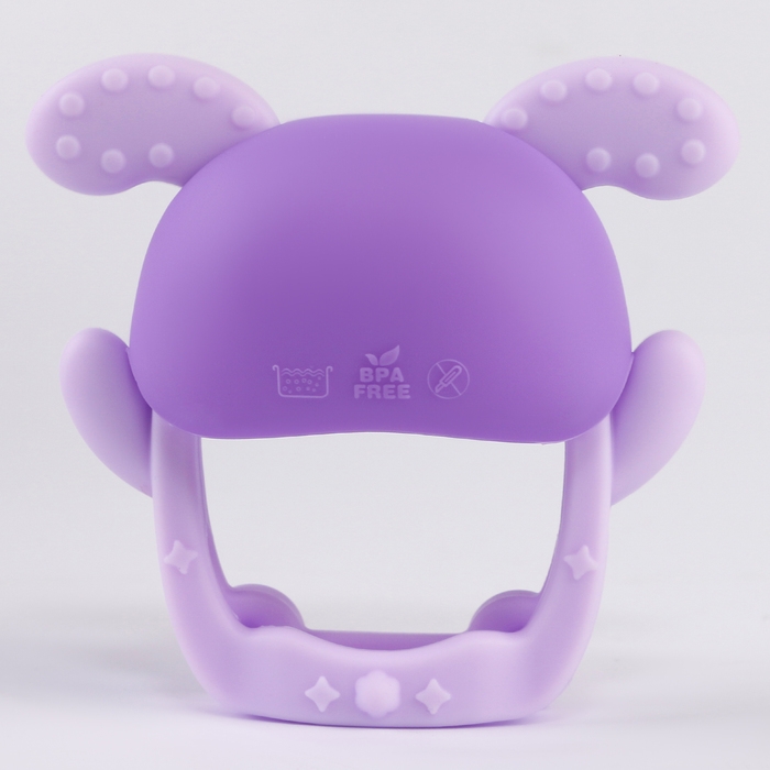 Прорезыватель силиконовый для зубов &laquo;Зайка&raquo;, цвет фиолетовый