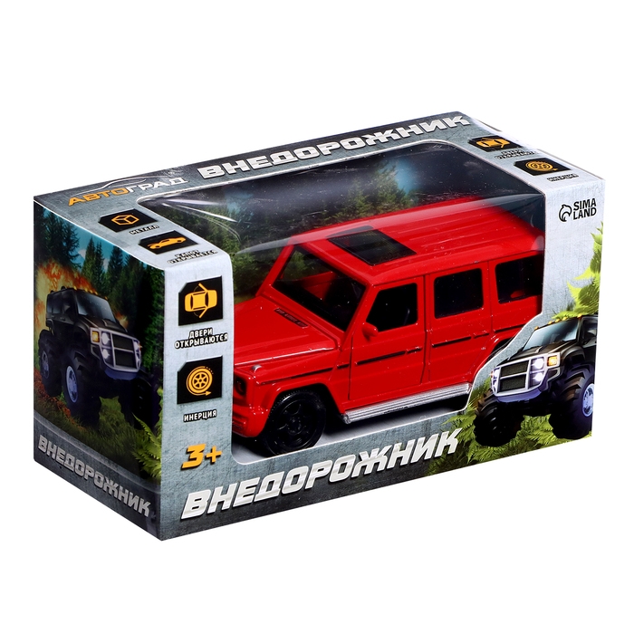 Машина металлическая &laquo;Внедорожник&raquo;, световые и звуковые эффекты, открываются двери, капот, инерция, цвет МИКС