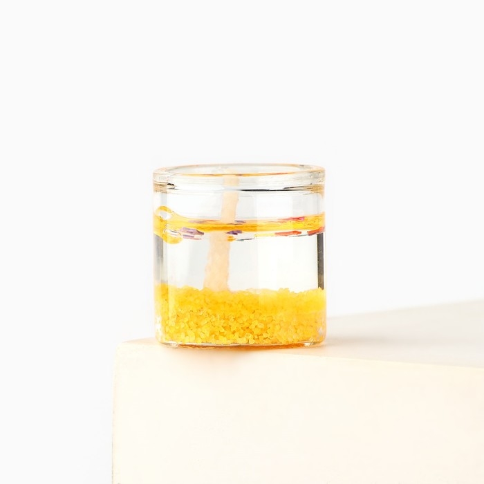 Новогодняя свеча гелевая в стакане Зима это ..&laquo;Новый год: Золотой шик&raquo;, без аромата, скретч-слой, 2,5 х 2,5 х 2,5 см