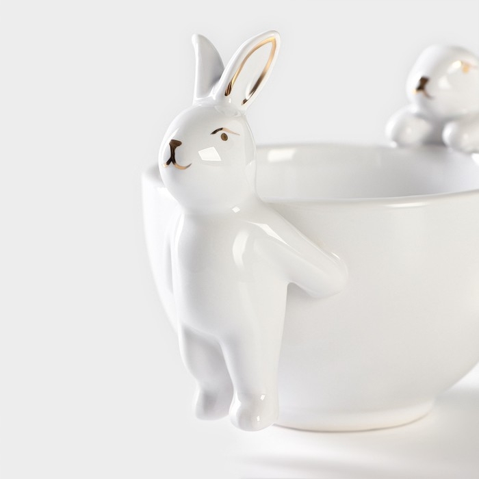 Салатник Доляна &laquo;Зайка в золотом&raquo;, 240 мл, 15,5&times;10&times;10см