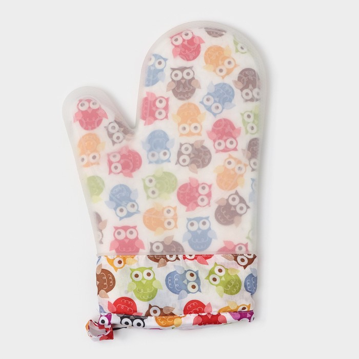 Рукавица для горячего Доляна «Совы», силикон, 28×19 см Рукавица для горячего Доляна «Совы», силикон, 28×19 см