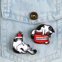 Значки новогодние для друзей парные &laquo;Новый год: У деда мороза попрошу...&raquo;, набор, 2 шт