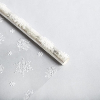 Плёнка упаковочная на Новый год глянцевая «Снежинки», белая, 1 х 5.2 м Плёнка упаковочная на Новый год глянцевая «Снежинки», белая, 1 х 5.2 м