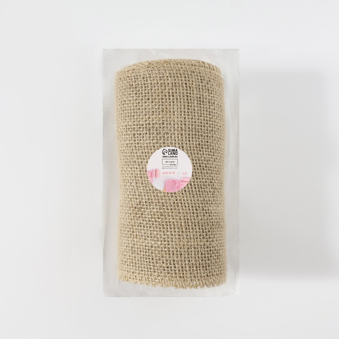 Ткань из джута, натуральная, 15 см, 4,5 &plusmn; 0,5 м, цвет бежевый