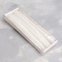 Свеча античная, 2,2х25 см, 4 шт лакированная белая