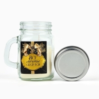 Новогодняя свеча в баночке с ручкой «Новый год: Все мечты сбудутся», аромат апельсин, 7 х 8,5 х 5 см Новогодняя свеча в баночке с ручкой «Новый год: Все мечты сбудутся», аромат апельсин, 7 х 8,5 х 5 см