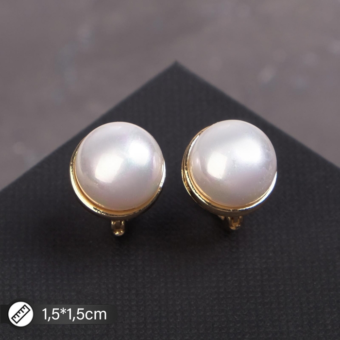 Серьги с жемчугом &laquo;Грейс&raquo; классика в огранке, цвет белый в золоте