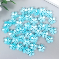 Бусины для творчества пластик "Цветочек жемчужный" набор 40 шт голубой 1,5х1,5 см