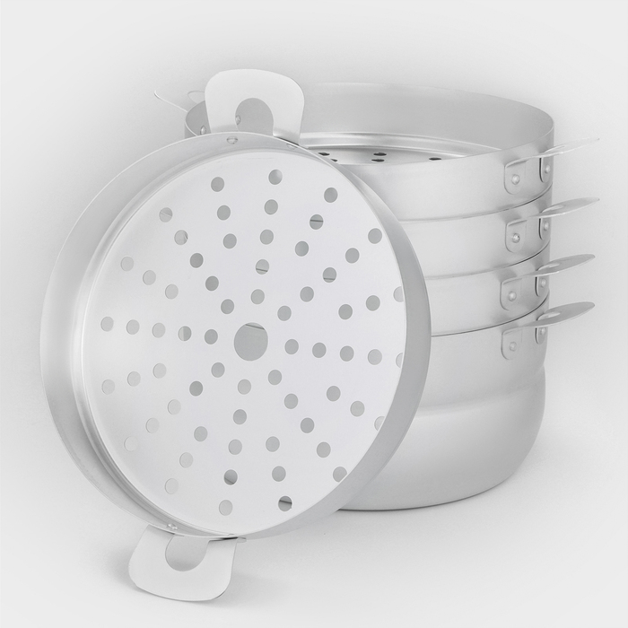 Манты-казан, 6 л, с 4 сетками, d=26 см, высота секции 5 см,металлическая крышка