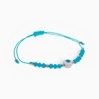 Браслет-оберег &laquo;Глазик&raquo; на нити, голубой в серебре