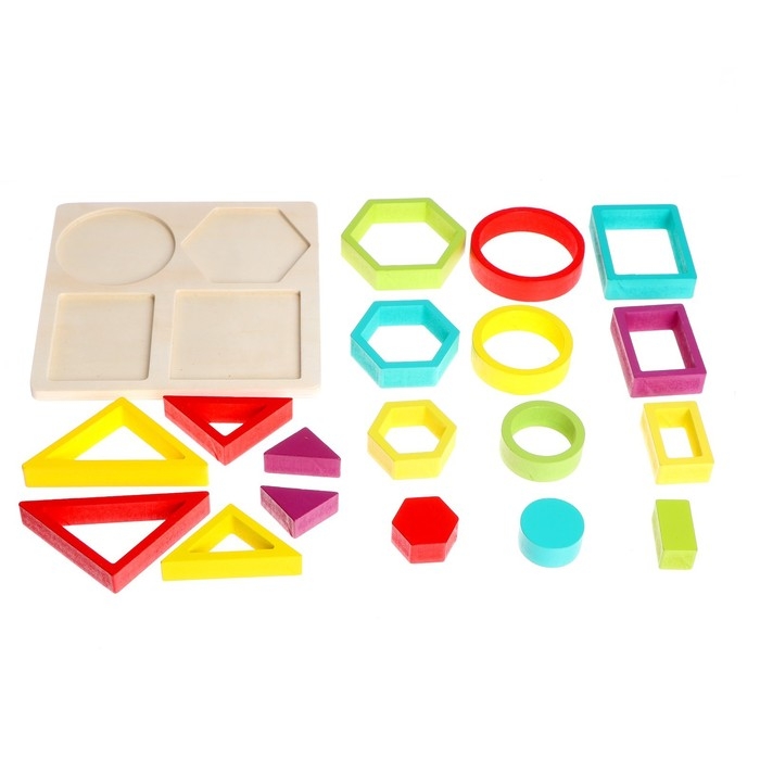 Детский развивающий набор 2 в 1 &laquo;Геометрические фигуры&raquo;