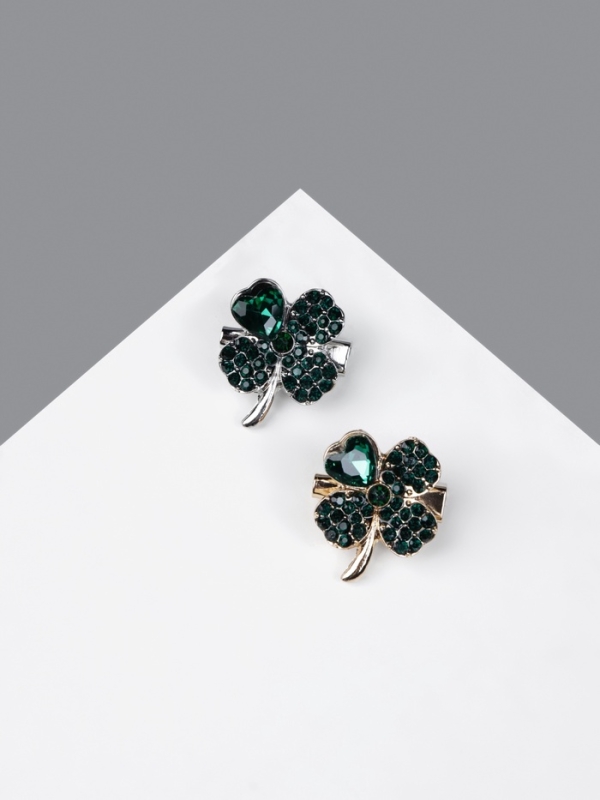 Брошь &laquo;Клевер&raquo;, МИКС, (неделимая фасовка 12 шт., цена за шт.)