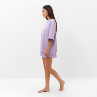 Комплект женский (футболка, шорты) KAFTAN Basic line, р. 42, сиреневый Комплект женский (футболка, шорты) KAFTAN Basic line, р. 42, сиреневый