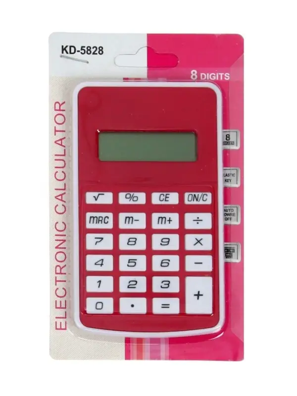 Калькулятор карманный 08-разрядный 5828 корпус красный