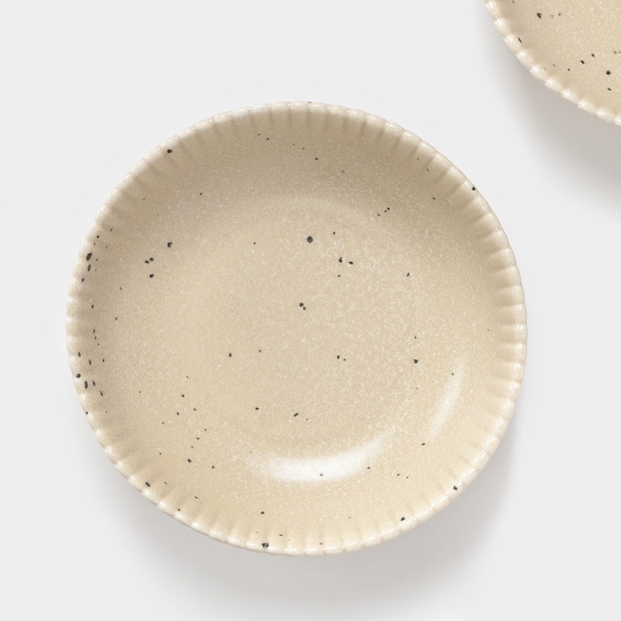 Тарелки глубокие Доляна &laquo;Коралл&raquo;, 700 мл, d=18,2 см, набор 2 шт, фарфор, бежевые