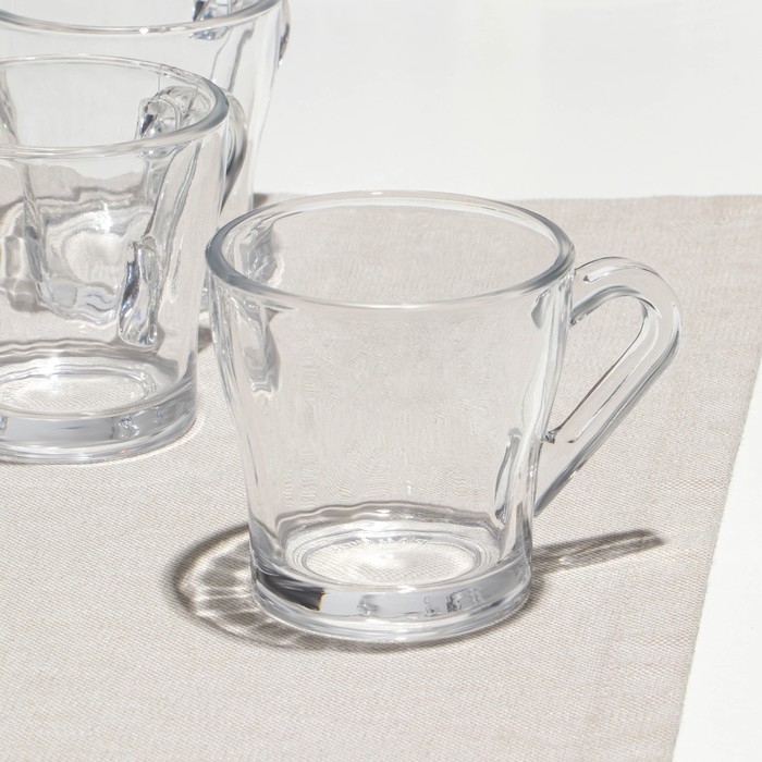 Набор кружек, стеклянный, d=8 см, h=8 см, 190 мл, 6 шт