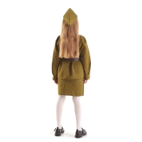 Костюм военного &laquo;Солдаточка&raquo;, гимнастёрка, ремень, пилотка, юбка, 5-7 лет, рост 122-134 см