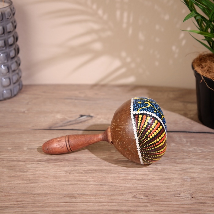 Сувенирный музыкальный инструмент Маракас Сувенирный музыкальный инструмент Маракас "Черепаха" 22х11х6 см МИКС