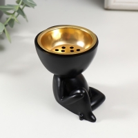 Подставка под благовония полистоун "Человечек сидит" чёрный 6,7х6х6,8 см Подставка под благовония полистоун "Человечек сидит" чёрный 6,7х6х6,8 см