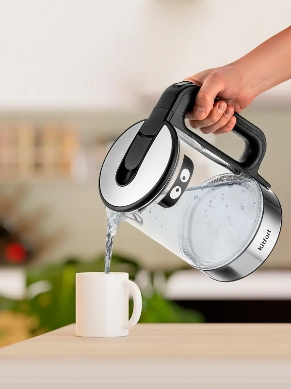 Чайник электрический стеклянный с подсветкой КТ-6128 - 1.7 л