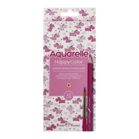 Карандаши акварельные 12 цветов HappyColor, МИКС