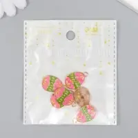 Декор для творчества металл, эмаль "Розово-зелёное яйцо" 1,4х2,2 см