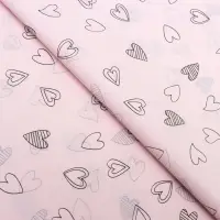 Бумага упаковочная тишью, &laquo;Сердечки&raquo;, 50 см &times; 70 см 17 грамм, розовая