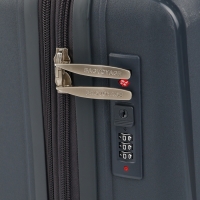 Чемодан 20", PP, 38*22*56, отд на молнии, код замок, 4 колеса, серый