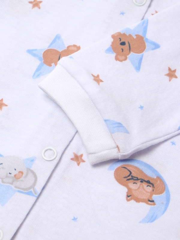 Кофточка детская ATA kids &laquo;Сон&raquo;, молочная/голубая, рост 62