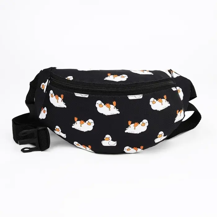 Поясная сумка на молнии, чёрная