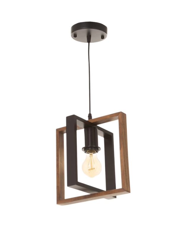 Светильник BayerLux ЭКО "Кристофер" 1х40Вт Е27 черный/коричневый 24х24х100см