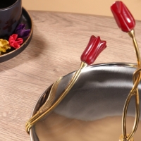 Подставка для пирожных "Три тюльпана" нержавеющая сталь 25,5х24х28 см