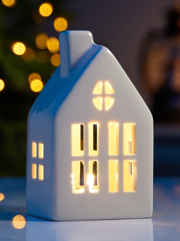 Светодиодная фигура "Дом с трубой" 12.6х5.5х7.5, 1 LED, LR44x3(в компл.), Т/БЕЛЫЙ